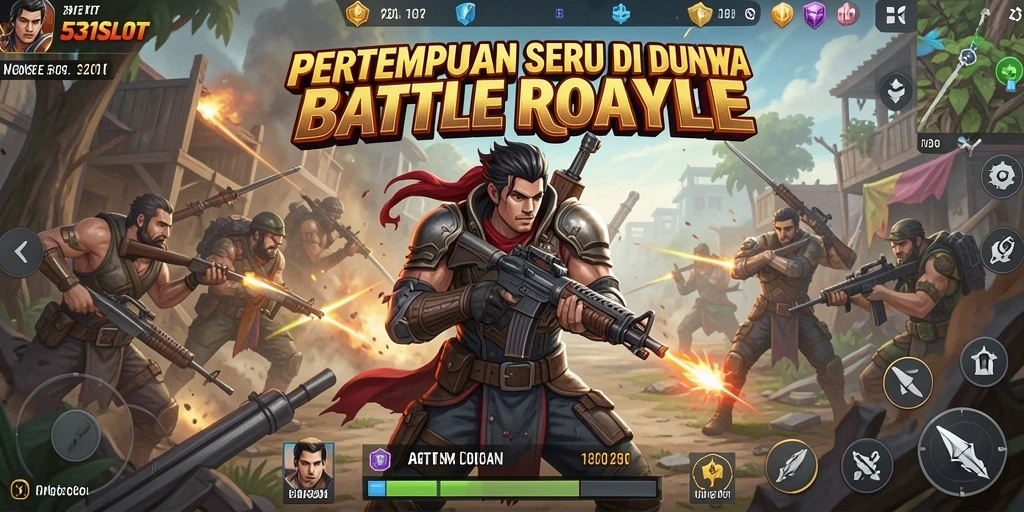 Tampilkan aksi pertempuran seru dalam permainan Battle Royale 531SLOT.