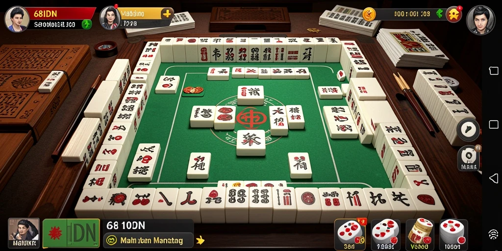 Tampilan gameplay menawan di 68IDN dengan Mahjong yang penuh warna.