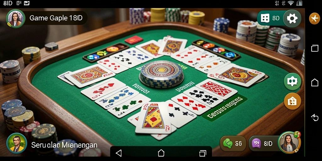 Tampilan gameplay yang seru dalam permainan Gaple 8ID.
