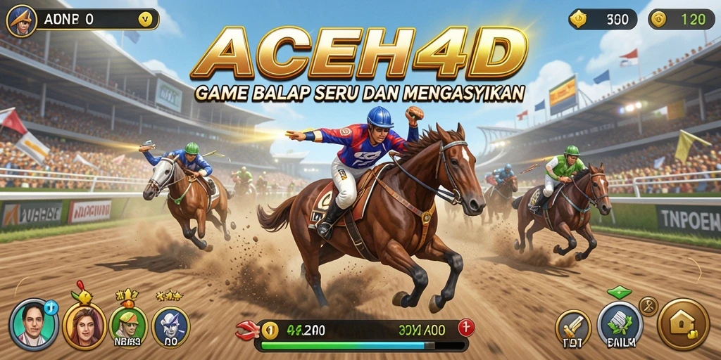 Tampilan gameplay ACEH4D yang seru dan mendebarkan saat balapan.