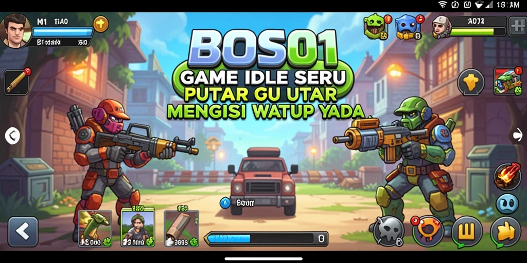 Screenshot permainan BOS01 menunjukkan mekanik gameplay Idle yang menarik.