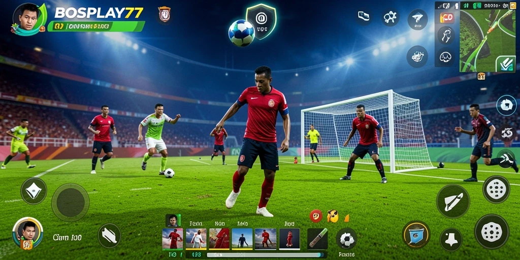 Screenshot utama BOSPLAY77 menampilkan serunya gameplay olahraga.