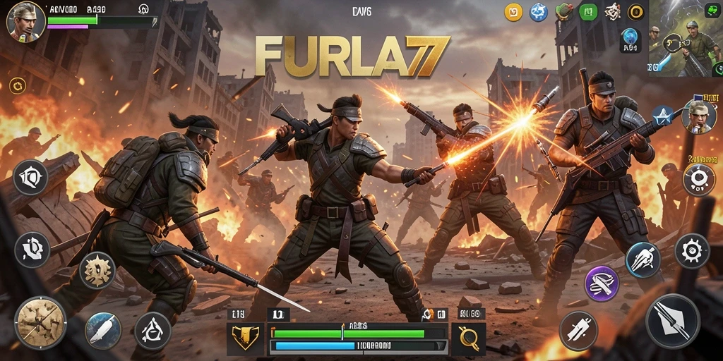 Tampilan gameplay mendebarkan dari FURLA77 dengan aksi pertempuran seru.