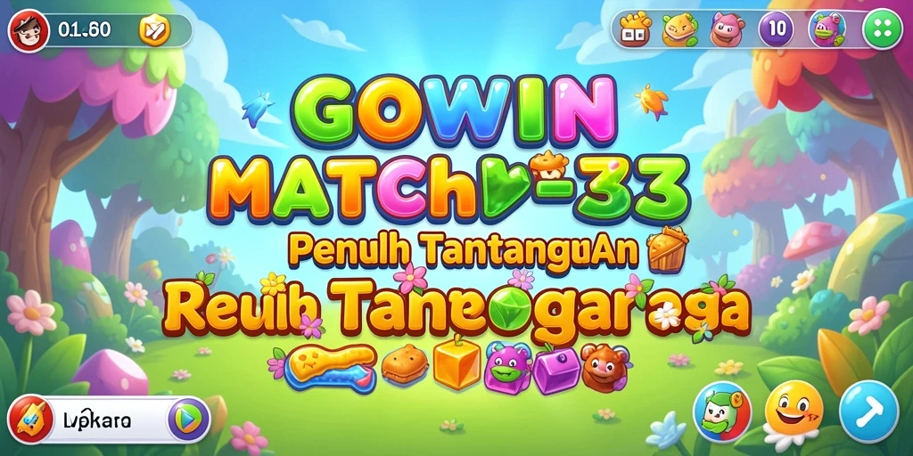 Tampilan menarik dari gameplay GOWIN Match-3 yang penuh warna.
