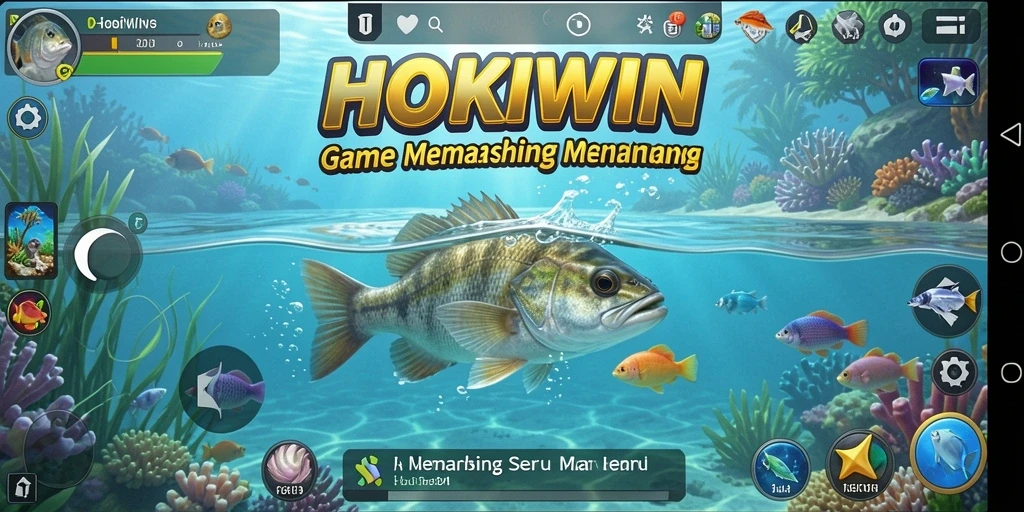 Tampilan seru saat menangkap ikan di HOKIWIN.