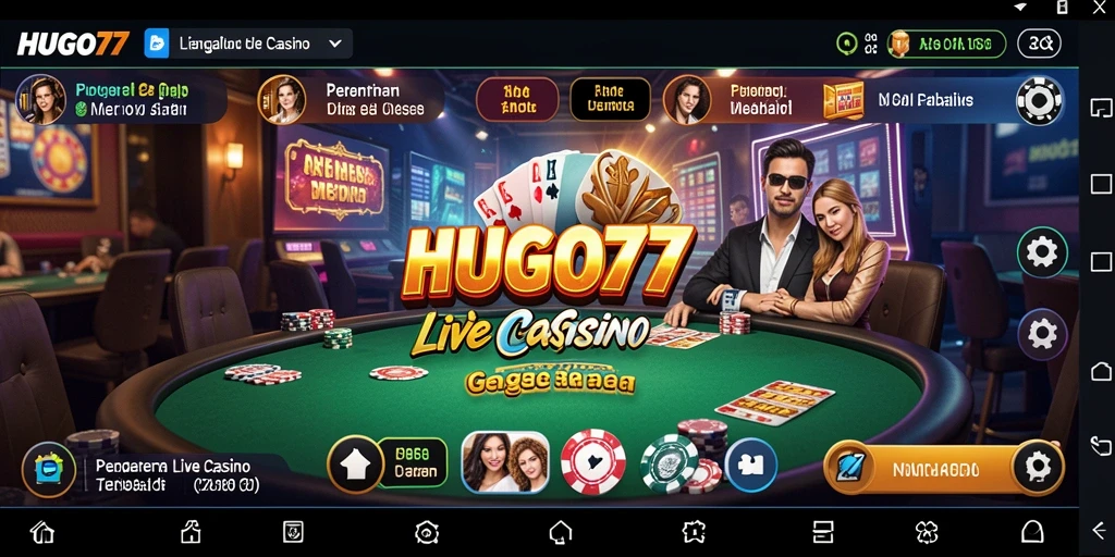 Tampilan menarik gameplay HUGO77 dengan dealer langsung.
