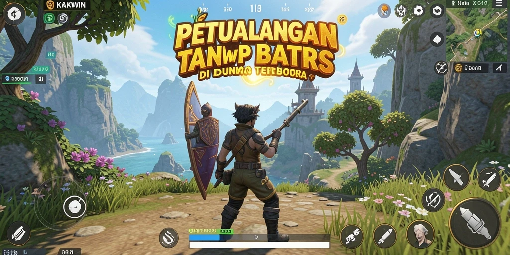 Tangkapan layar KAKWIN menampilkan petualangan seru di dunia terbuka yang luas.