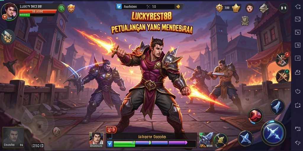 Tangkapan layar gameplay mendebarkan dari LUCKYBEST88 dengan aksi pertarungan epik.