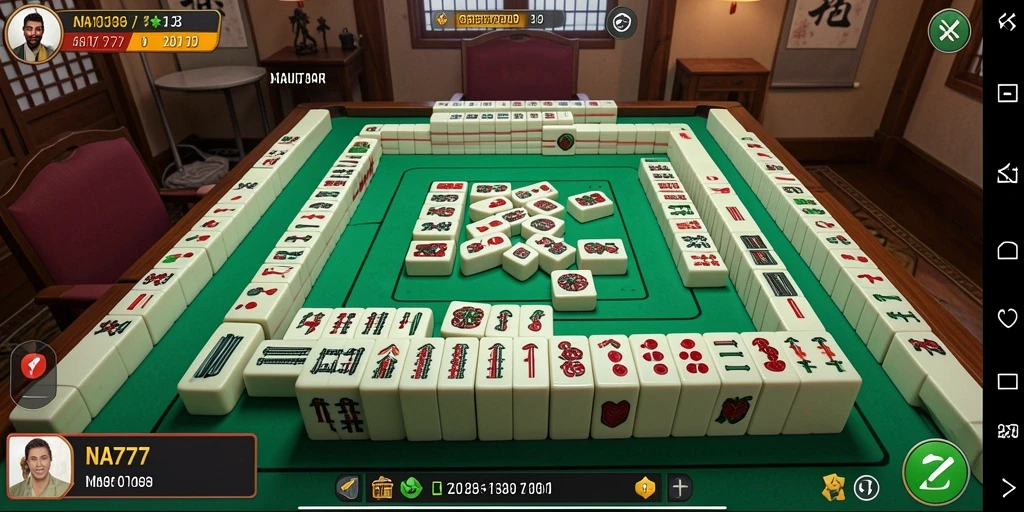 Tampilan gameplay NA777 dengan grafis Mahjong yang menawan.