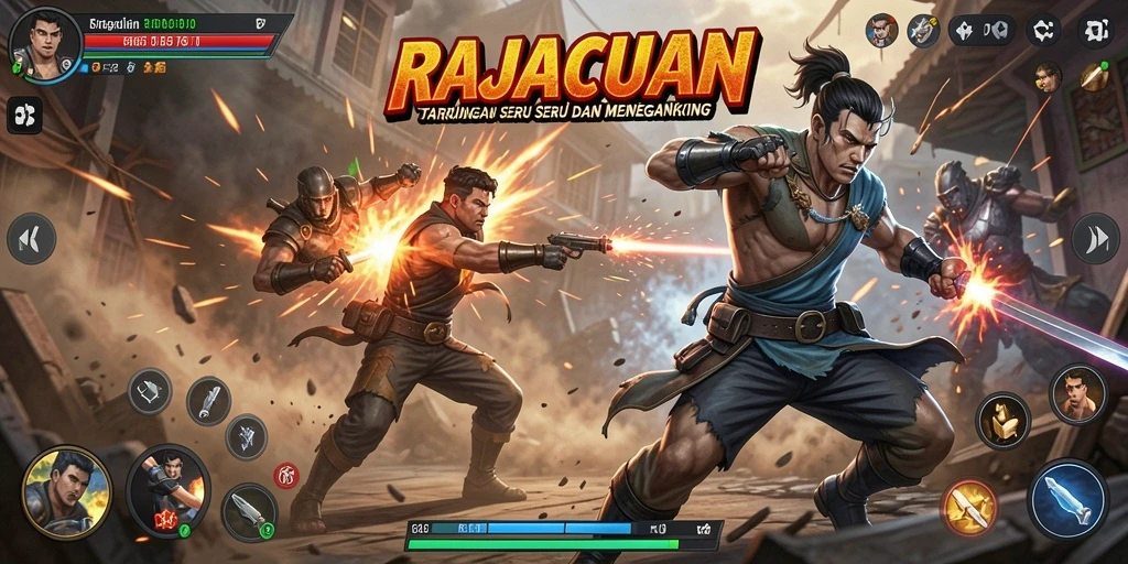 Tampilan epic dari aksi pertarungan dalam RAJACUAN.