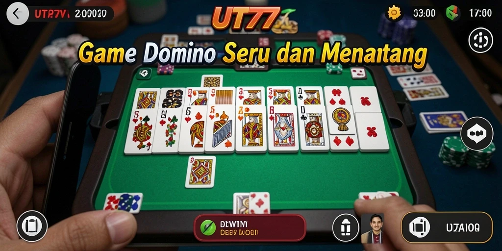 Tampilan gameplay Domino yang seru dan interaktif.