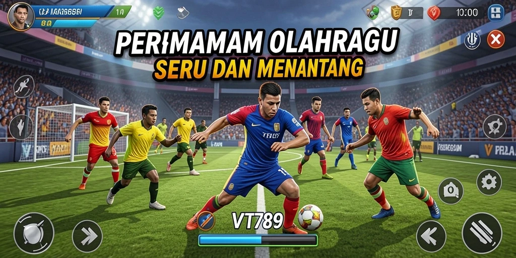 Tampilan gameplay VT789 yang menegangkan dengan aksi olahraga nyata.