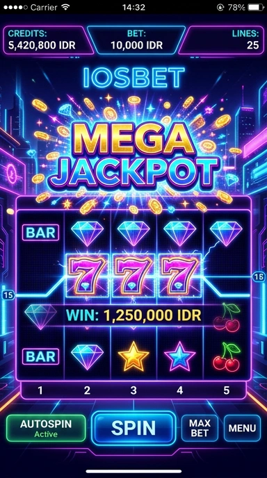 Tangkapan layar aplikasi iosbet dengan antarmuka yang sederhana.